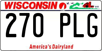 WI license plate 270PLG