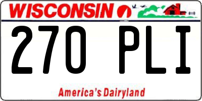 WI license plate 270PLI