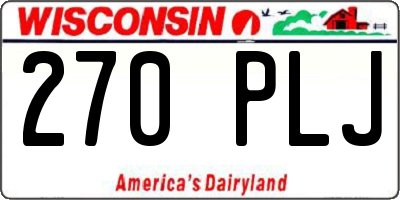 WI license plate 270PLJ