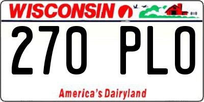 WI license plate 270PLO