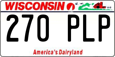 WI license plate 270PLP