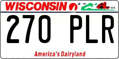 WI license plate 270PLR