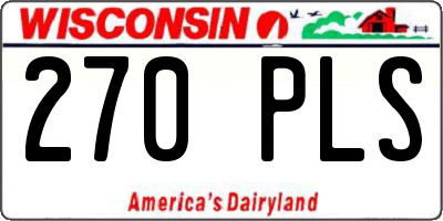 WI license plate 270PLS