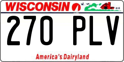 WI license plate 270PLV