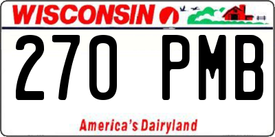 WI license plate 270PMB