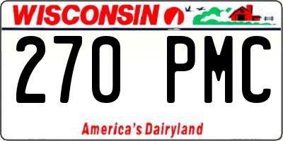 WI license plate 270PMC