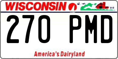 WI license plate 270PMD