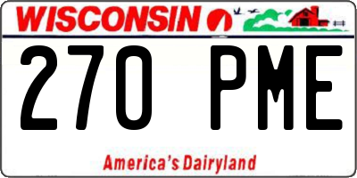 WI license plate 270PME