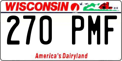 WI license plate 270PMF