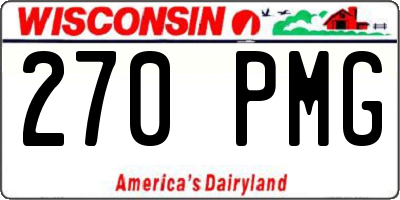 WI license plate 270PMG