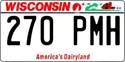WI license plate 270PMH