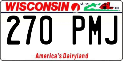 WI license plate 270PMJ