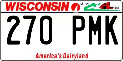 WI license plate 270PMK
