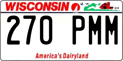 WI license plate 270PMM