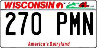 WI license plate 270PMN