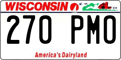 WI license plate 270PMO