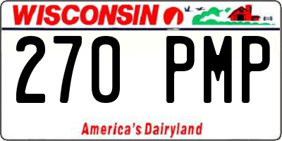 WI license plate 270PMP