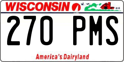 WI license plate 270PMS