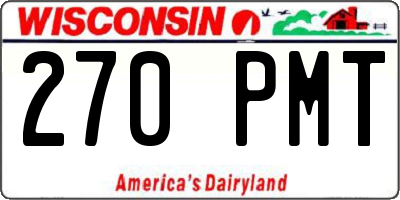 WI license plate 270PMT