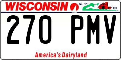 WI license plate 270PMV