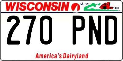 WI license plate 270PND
