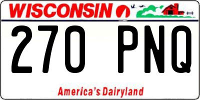 WI license plate 270PNQ