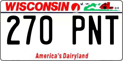 WI license plate 270PNT