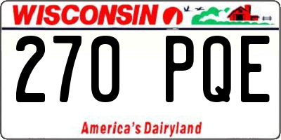 WI license plate 270PQE