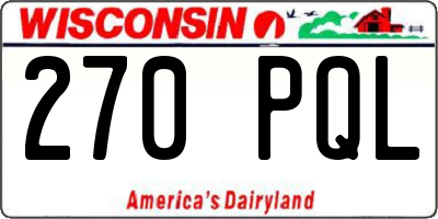 WI license plate 270PQL
