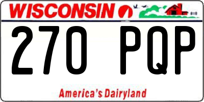 WI license plate 270PQP