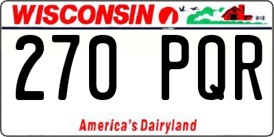 WI license plate 270PQR