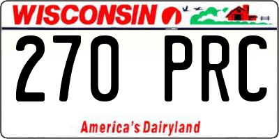 WI license plate 270PRC
