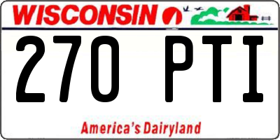 WI license plate 270PTI