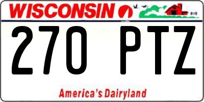 WI license plate 270PTZ