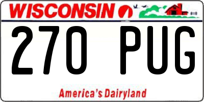 WI license plate 270PUG