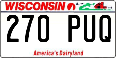 WI license plate 270PUQ