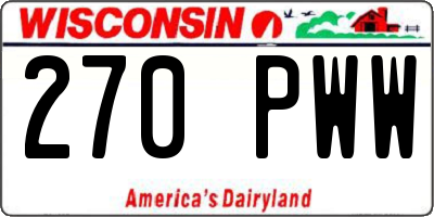 WI license plate 270PWW