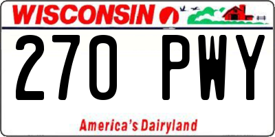 WI license plate 270PWY