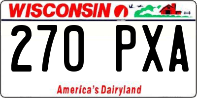 WI license plate 270PXA