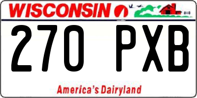 WI license plate 270PXB
