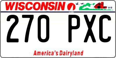 WI license plate 270PXC