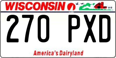WI license plate 270PXD