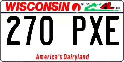 WI license plate 270PXE