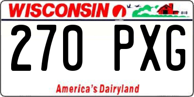 WI license plate 270PXG