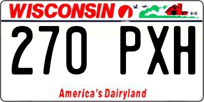 WI license plate 270PXH