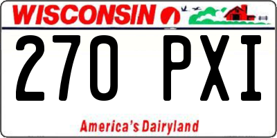 WI license plate 270PXI