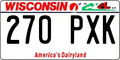 WI license plate 270PXK