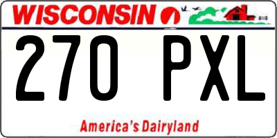 WI license plate 270PXL