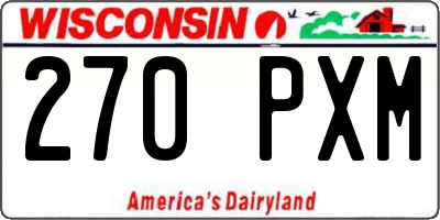 WI license plate 270PXM