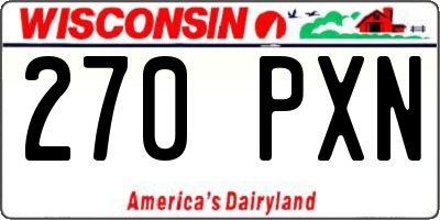 WI license plate 270PXN
